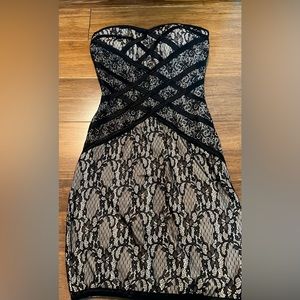 Black Forever 21 Strapless Lace Dress Size S